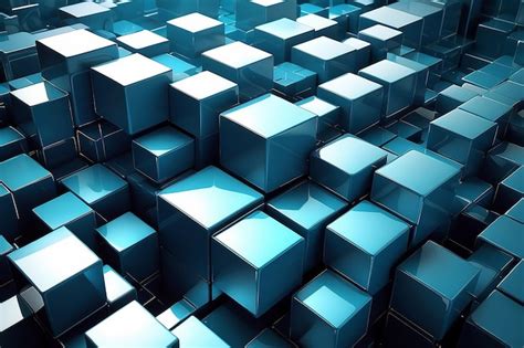 Premium Photo Abstract Futuristic Cubes Shape Background 3d Render Illustration