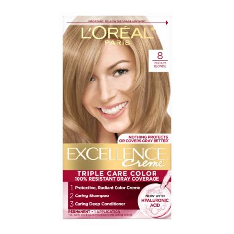 L Oreal Paris Excellence Creme Medium Blonde Permanent Triple Care