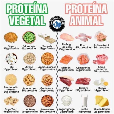 Nutrideporte en Instagram de proteínas por cada 100 g de alimento