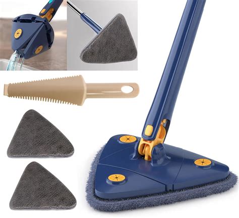 Rxlldoly Rotatable Triangular Mop With Heads Automatic Water