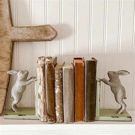 Cast Iron Bunny Bookends | Antique Farmhouse