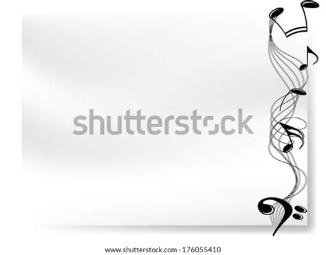 Blank White Paper Border Musical Notes Stock Vector (Royalty Free ...