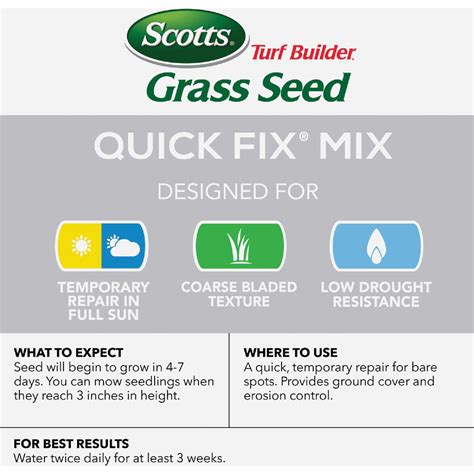 Scotts Turf Builder Quick Fix 3 Lb 750 Sq Ft Grass Seed Mix Do It Best