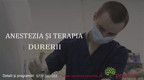 Anestezia Si Terapia Durerii Youtube