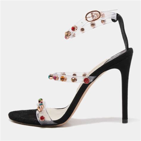 Sophia Webster White Black Pvc And Leather Rosalind Crystal Embellished