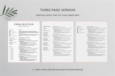 Professional Resume Template Instant Download Page Resume, 53% OFF