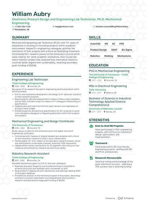 9 Phd Resume Examples And Guide For 2024