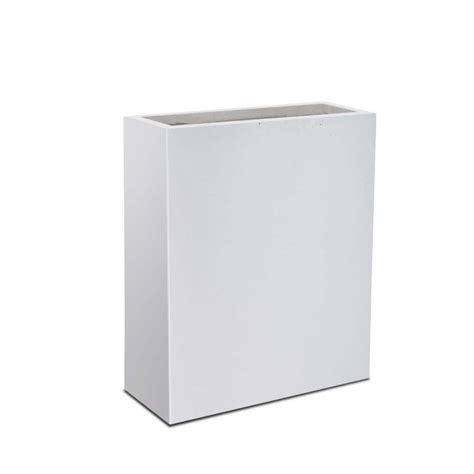 Kante In Tall Large Rectangular Pure White Concrete Metal Indoor