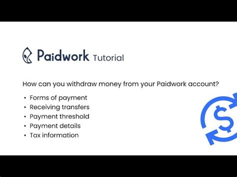 Paidwork Tutorials How Can You Withdraw Money From Your Paidwork