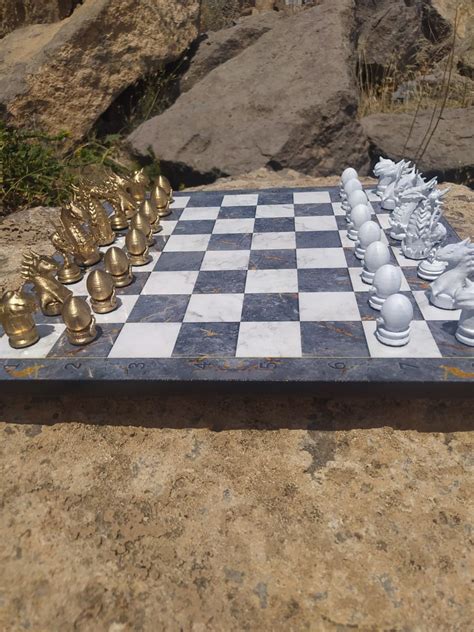 Dragon Chess Set Epic Dragon Chess Set Dragonheart Chess | Etsy