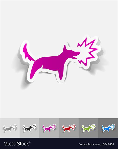 Realistic design element dog barking Royalty Free Vector