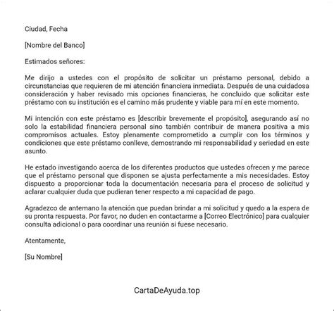 El Mejor Ejemplo De Carta Para Solicitar Un Prestamo Personal