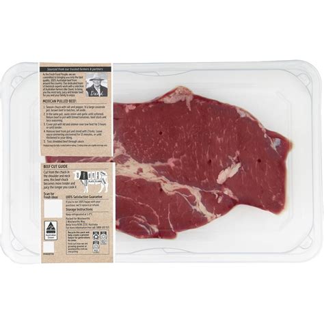 Woolworths Beef Chuck Steak Medium 350g 800g Woolworths