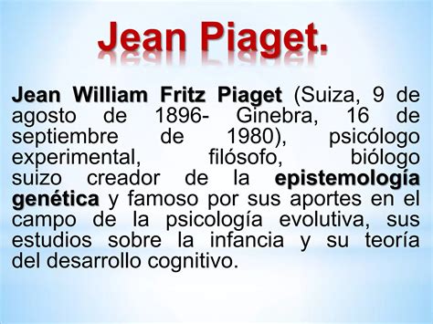 La Teoría Cognitiva de Jean Piaget ccesa007 PPT