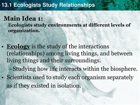 Ppt Key Concept Ecology Is The Study Of The Relationships Among