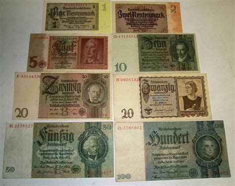 1 Rentenmark 100 Reichsmark Deutschlanddrittes Reich Lot 8