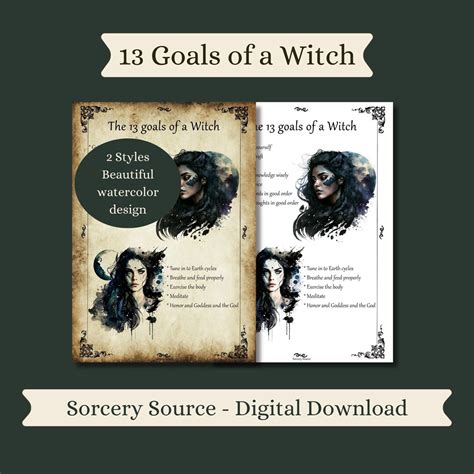 13 Goals Of A Witch Grimoire Pages Bos Pages Baby Witch Printable