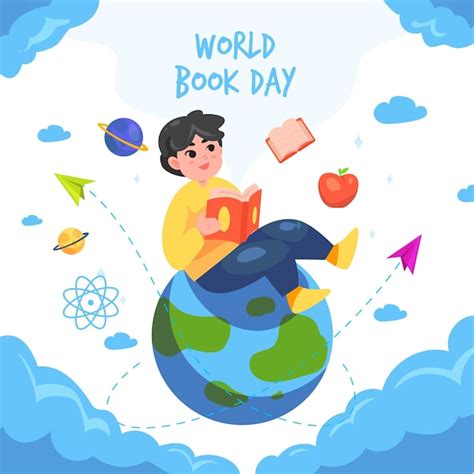 Ilustra O Do Dia Mundial Do Livro Dos Desenhos Animados Vetor Gr Tis