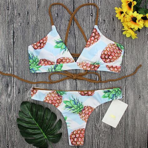 Sexy High Neck Bikini Women Swimsuit Swimwear Cut Out Retro Push