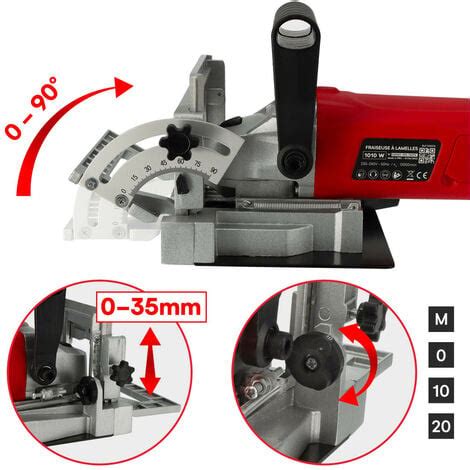 Fraiseuse à lamelles 1010W Lamelleuse Réglage angle inclinaison 90