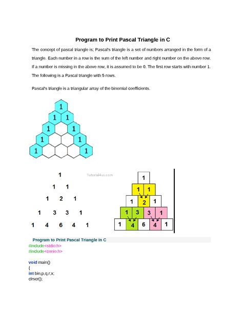 Solution Print Pascal Triangle In C Studypool