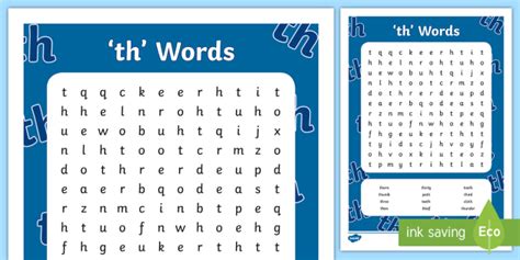 Th Words Phonics Word Search Teacher Made