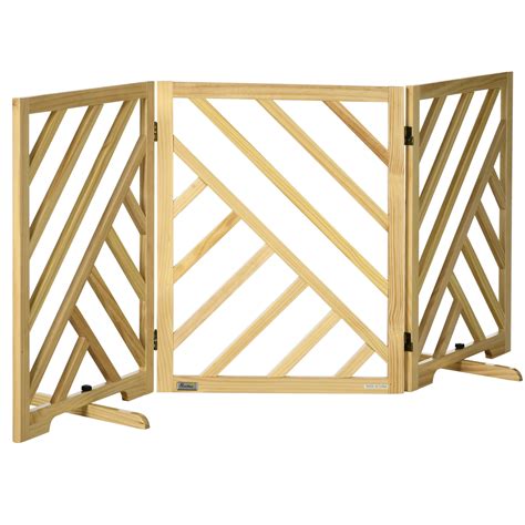 PawHut Foldable Gate with Ultra-Stable Feet, Medium & Small Dog Gate Freestanding with Two-Way ...