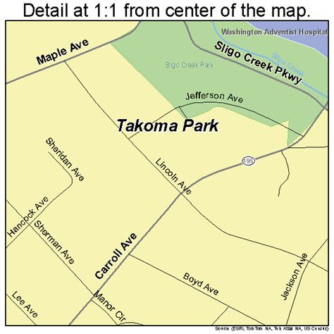 Takoma Park Maryland Street Map 2476650