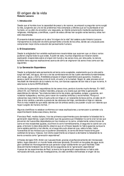 (PDF) El origen de la vida | Juan Arango - Academia.edu