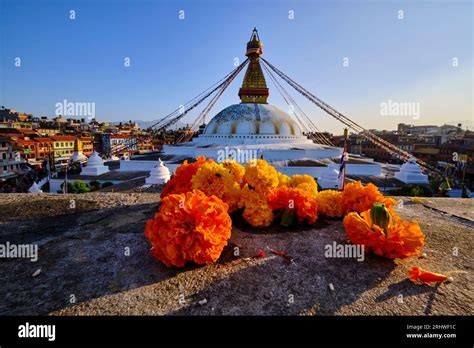 Nepal Kathmandu Valley Buddhist Stupa Of Bodnath Stock Photo Alamy