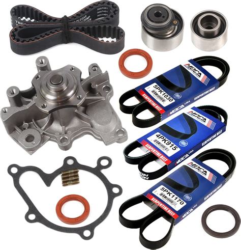 Mplus Timing Belt Kit And Water Pump And 3 Pcs Serpentine Belt Fits 1999 2000 For Mazda