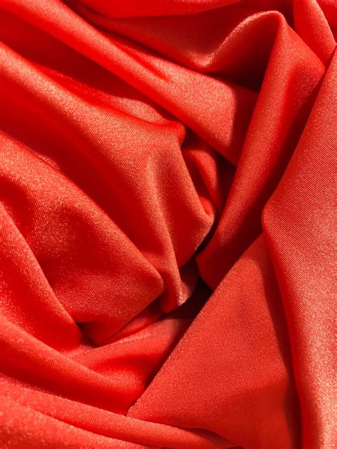 Shiny Finish Milliskin Nylon Spandex Fabric Paprika Way Etsy