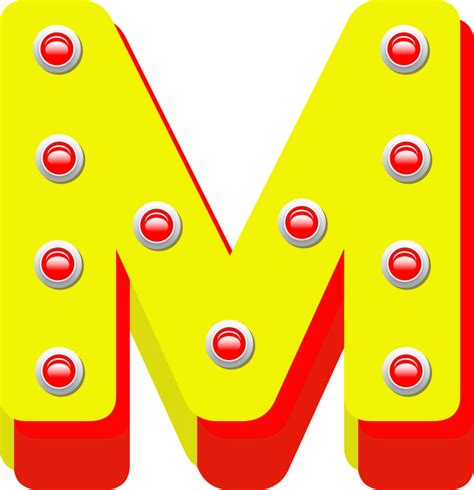 3d Broadway Light Bulb Alphabet Letter M 49081764 Png