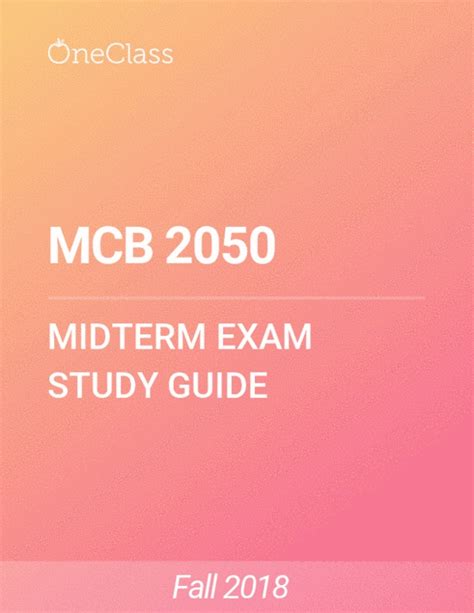 MCB 2050 Study Guide Winter 2018 Comprehensive Midterm Notes