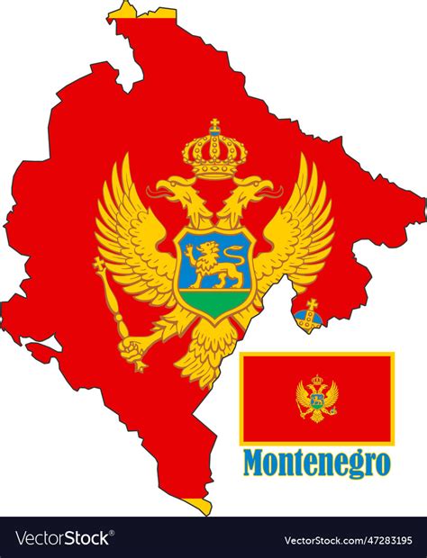 Montenegro Map And Flag Royalty Free Vector Image