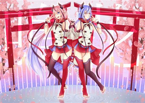 Meika Hime And Meika Mikoto Vocaloid Music Software Magical Girl