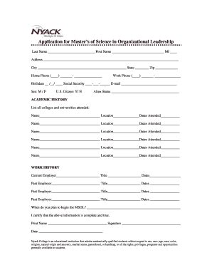 Msol Program Application Dc Nyack College Nyack Fill And Sign