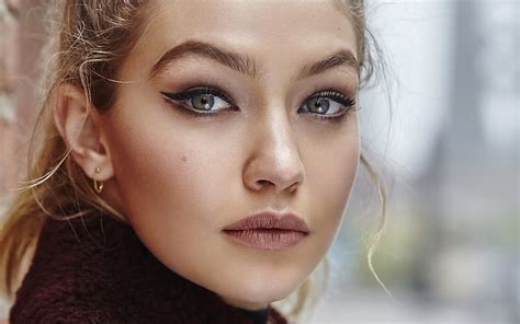 Gigi Hadid Portrait Face Look Fashion Model Beautiful Eyes