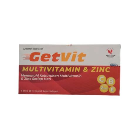 Jual Getvit Multivitamin Dan Zinc Strip Kaplet Shopee Indonesia