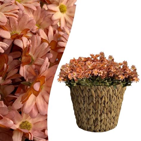 8 Flor Artificial Margarida Mini Buquê Decoração Artesanato