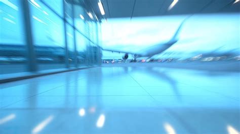 Blurred motion of a plane taking off from an airport | Premium AI ...