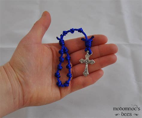 Blue Single Decade Knotted Twine Rosary