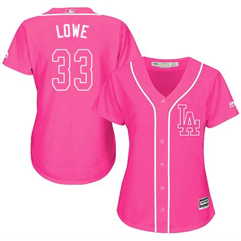 Women's Majestic Los Angeles Dodgers #33 Mark Lowe Authentic Pink ...