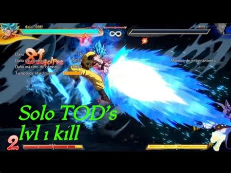 Dbfz Goku SSGSS Solo TOD S Lvl 1 Kill 9111999 YouTube