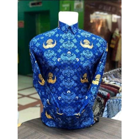 Jual Seragam Batik Korpri Halus Pria Wanita Lengan Panjang Lapis Furing