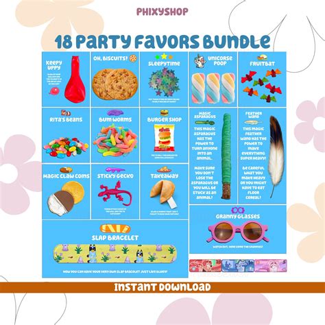 18 Blue Party Favors Bundle Blue Dog Digital Download - Etsy in 2024