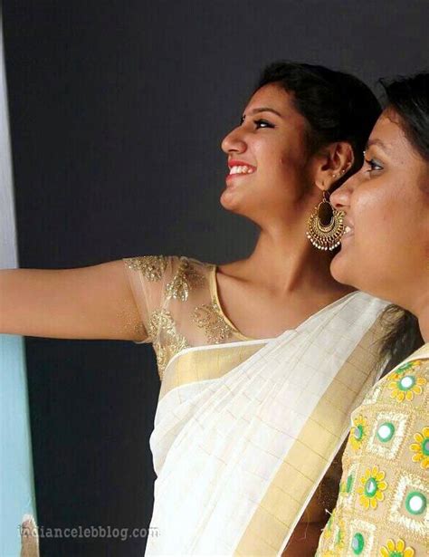 Priya Prakash Indian Actress CTS Hot Saree Pics Indiancelebblog