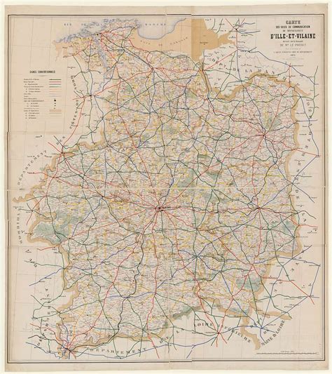 Carte des voies de communication du département d Ille et Vilaine