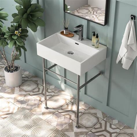 Deervalley 24 In Ceramic White Rectangular Bathroom Console Sink With