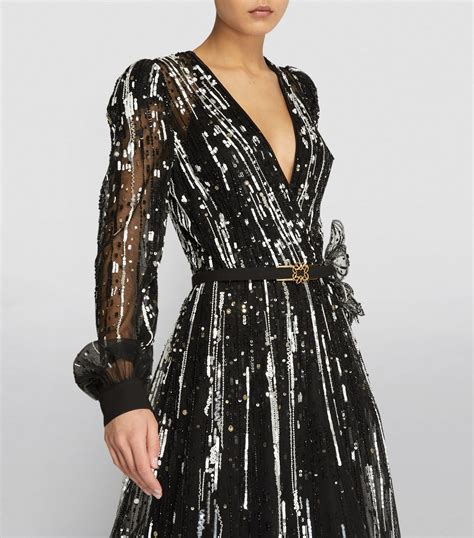 Womens Elie Saab Black Bead Embellished Gown Harrods Uk